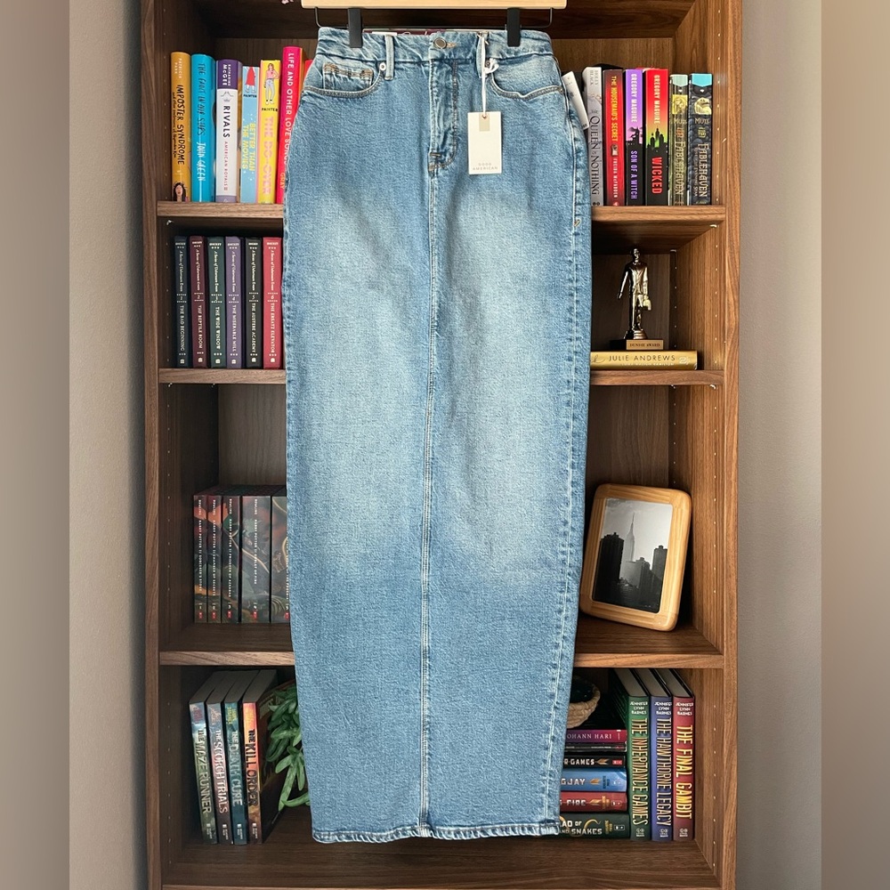 Good American Denim Maxi Skirt NWT